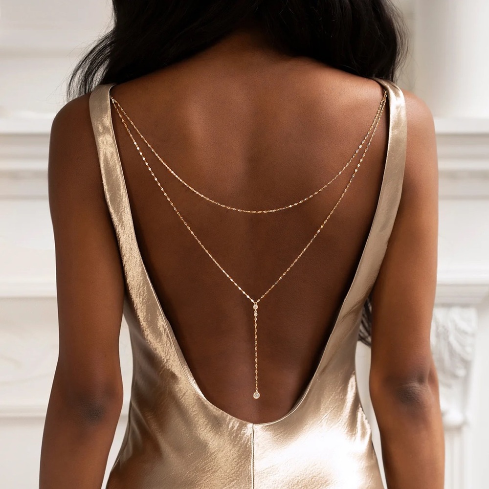Amy-o bridal back jewellery necklace for wedding dress or formal dress